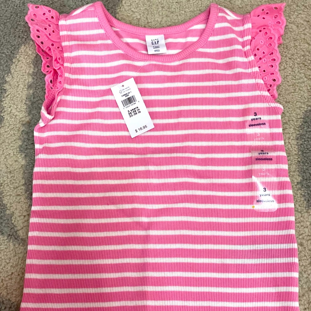 Baby gap pink and white striped shirt